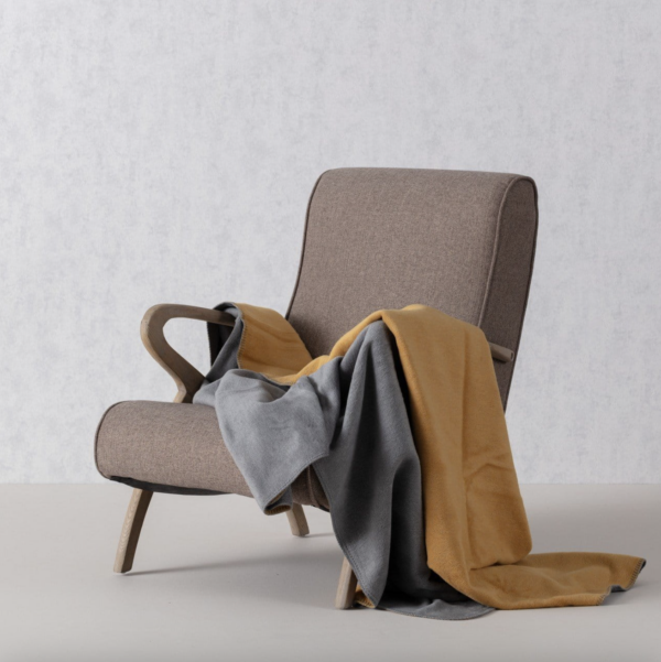 Cozy Home blanket 150x200cm Mustard&Grey